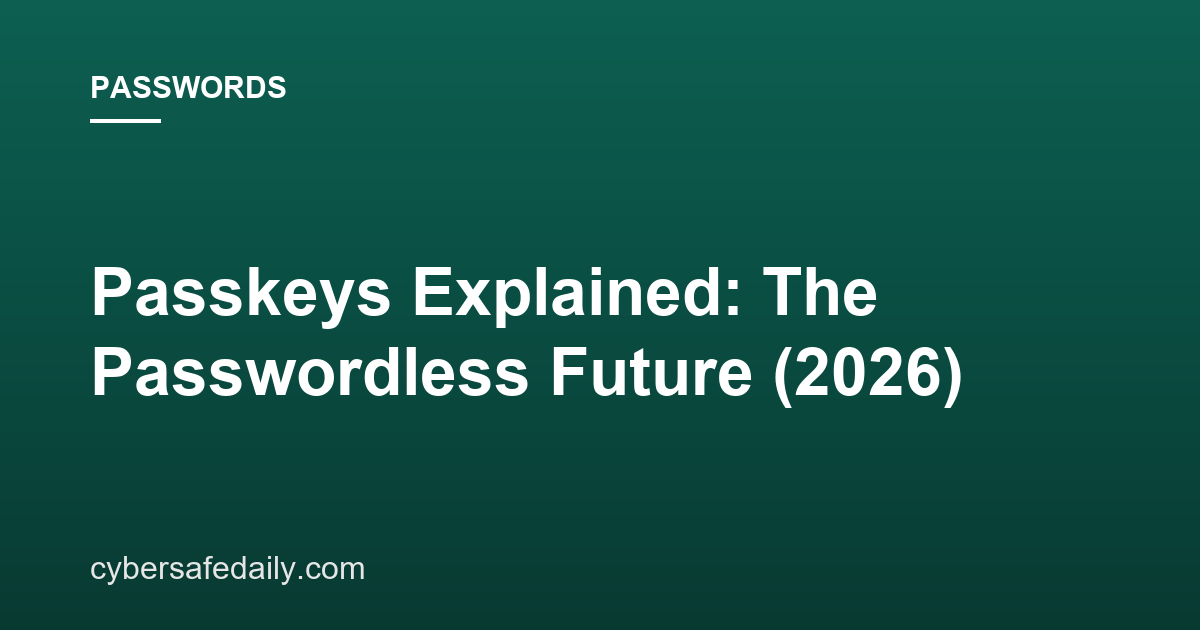 Passkeys Explained: The Passwordless Future (2026)